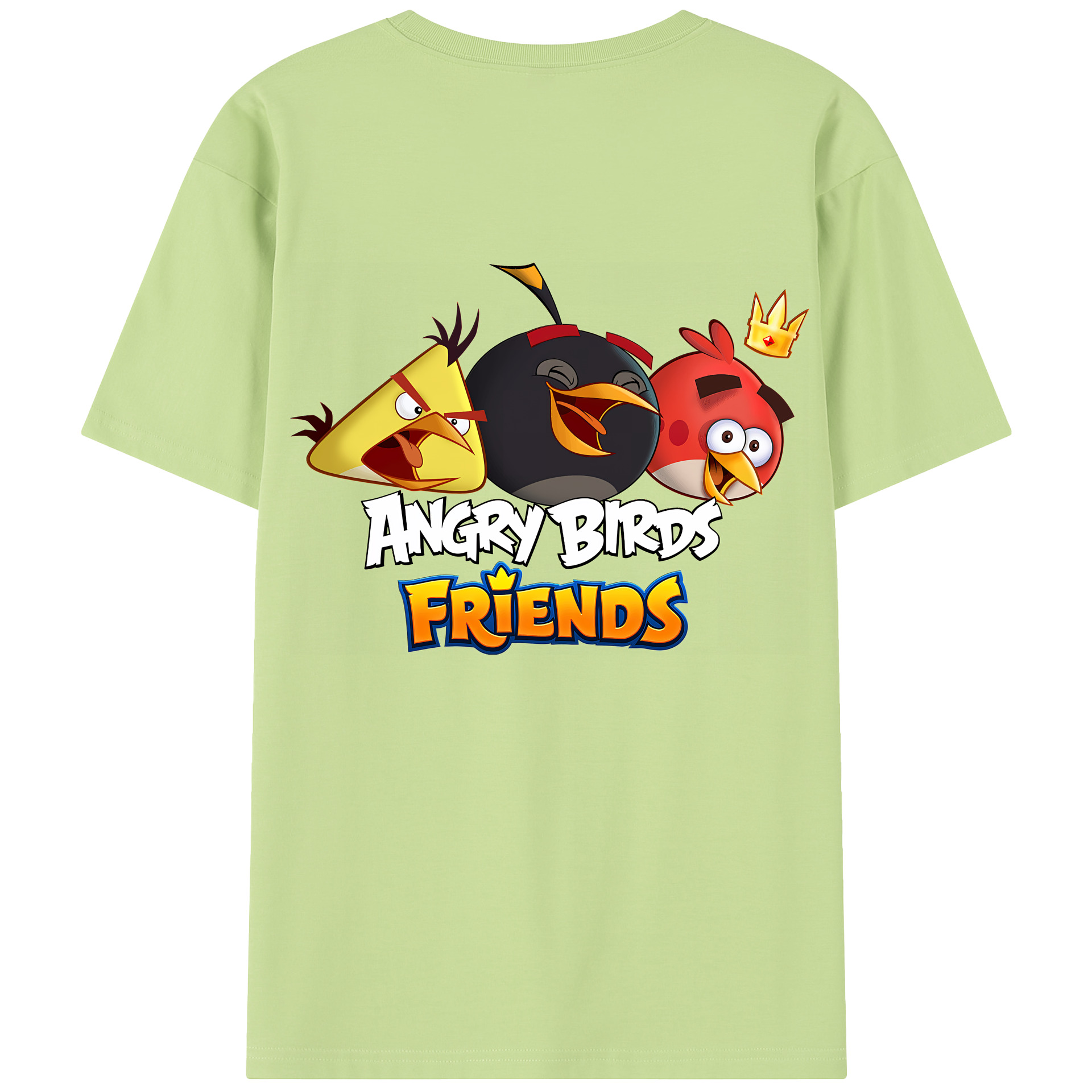 （画像用） Angry Birds アングリーバード 綿100％半袖Tシャツ（背面プリント）